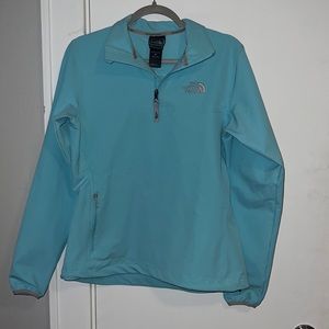 Blue and grey North Face Halfzip